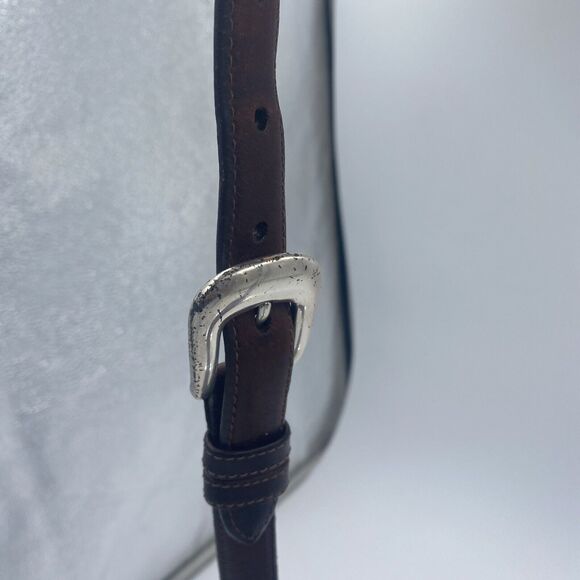 Vintage Brighton Leather Pebbled Brown Croc Embossed Shoulder Bag Purse - Picture 13 of 15